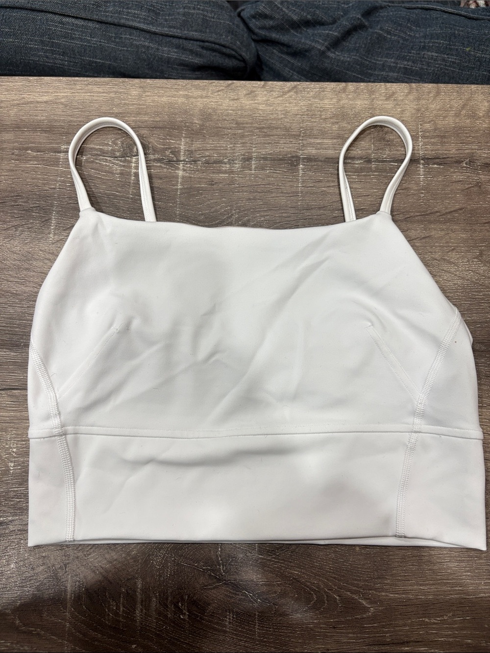 lululemon athletica White Seamless Cropped Camisole Sports Bra